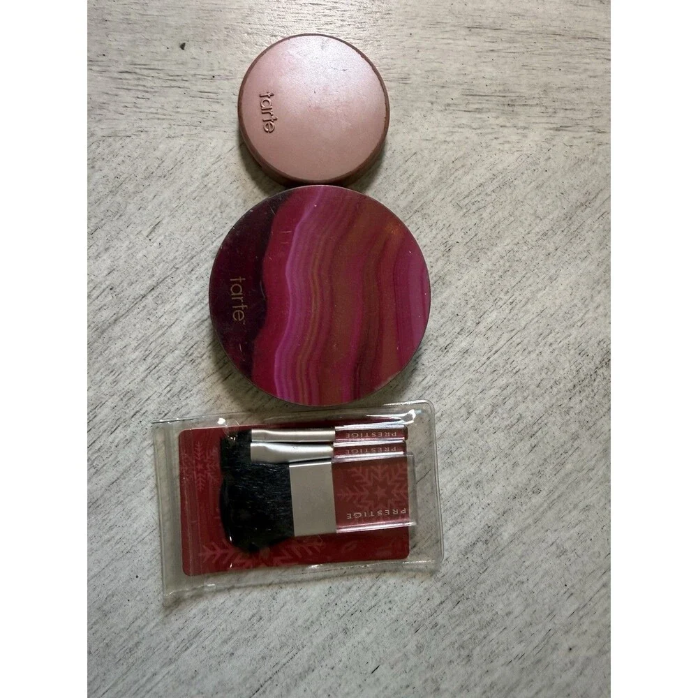 Tarte Amazonian Clay Bronzer and Paaarty Blush, Brushes 3Pc Makeup Set NEW‎